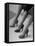 Models Displaying Different Styles of Shoes-Nina Leen-Framed Stretched Canvas