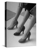 Models Displaying Different Styles of Shoes-Nina Leen-Stretched Canvas