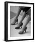 Models Displaying Different Styles of Shoes-Nina Leen-Framed Photographic Print