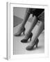 Models Displaying Different Styles of Shoes-Nina Leen-Framed Photographic Print