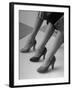 Models Displaying Different Styles of Shoes-Nina Leen-Framed Photographic Print