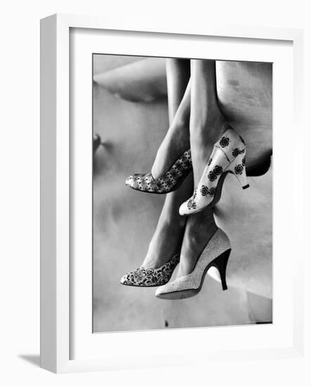 Models Displaying Printed Leather Shoes-Gordon Parks-Framed Photographic Print