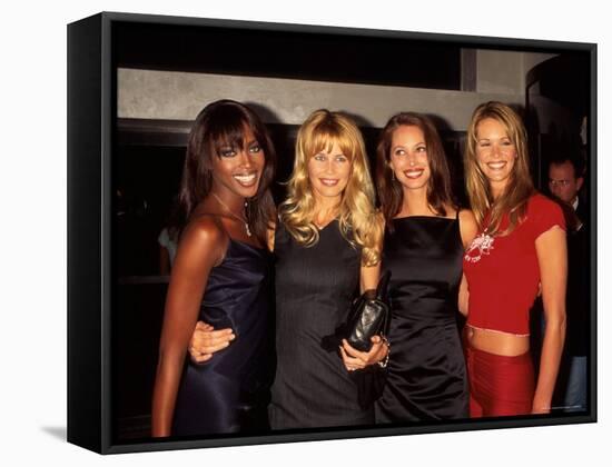 Models Naomi Campbell, Claudia Schiffer, Christy Turlington and Elle MacPherson-Dave Allocca-Framed Stretched Canvas