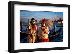 Models of the Venice Carnival, Venice, UNESCO World Heritage Site, Veneto, Italy, Europe-Karen McDonald-Framed Photographic Print