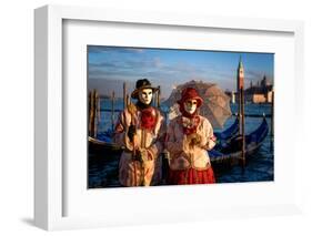 Models of the Venice Carnival, Venice, UNESCO World Heritage Site, Veneto, Italy, Europe-Karen McDonald-Framed Photographic Print