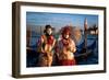 Models of the Venice Carnival, Venice, UNESCO World Heritage Site, Veneto, Italy, Europe-Karen McDonald-Framed Photographic Print