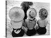 Models on Beach Wearing Different Designs of Straw Hats-Nina Leen-Stretched Canvas
