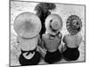 Models on Beach Wearing Different Designs of Straw Hats-Nina Leen-Mounted Premium Photographic Print