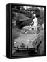 Models on Board Fiat 600-null-Framed Stretched Canvas