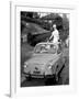 Models on Board Fiat 600-null-Framed Photographic Print