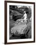 Models on Board Fiat 600-null-Framed Photographic Print