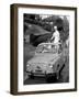 Models on Board Fiat 600-null-Framed Photographic Print