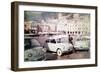 Models Posing Among the New Fiat 500 Models-null-Framed Giclee Print