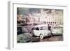 Models Posing Among the New Fiat 500 Models-null-Framed Giclee Print