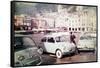 Models Posing Among the New Fiat 500 Models-null-Framed Stretched Canvas