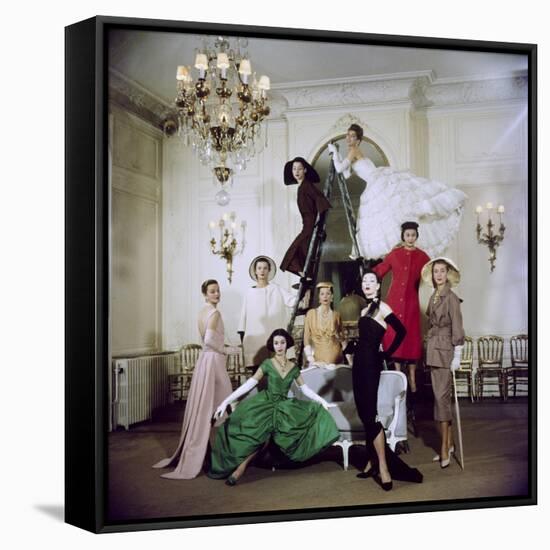 Models Posing in New Christian Dior Collection-Loomis Dean-Framed Stretched Canvas