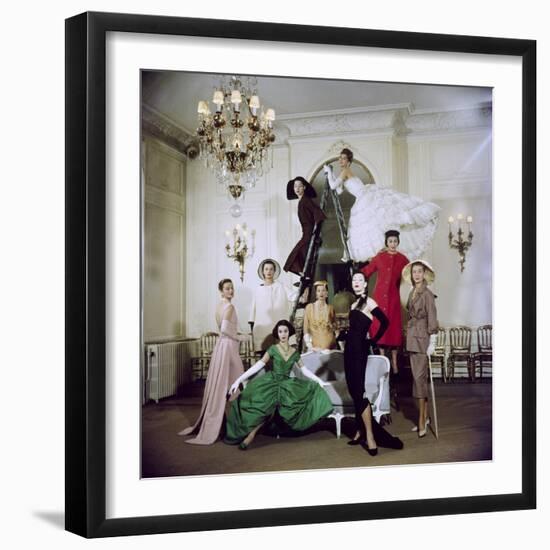 Models Posing in New Christian Dior Collection-Loomis Dean-Framed Photographic Print