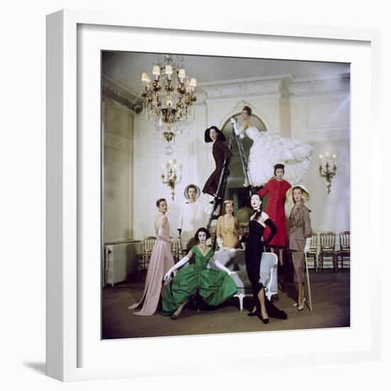 Models Posing in New Christian Dior Collection-Loomis Dean-Framed Photographic Print