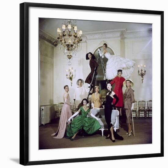 Models Posing in New Christian Dior Collection-Loomis Dean-Framed Photographic Print