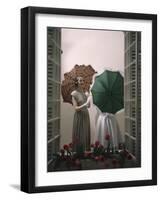 Models Posing with Umbrellas in a Macy's Department Store Display, New York, NY, 1948-Nina Leen-Framed Photographic Print