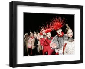 Models Present Creations by Japanese Fashion Designer Toshikazu Iwaya for Fashion House Iwaya-null-Framed Photographic Print