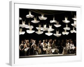 Models Sit on the Stage at the End of the Antonio Marras Fashion Collection-null-Framed Photographic Print