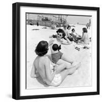 Models Sporting Adhesive Strapless Brassiere Designed by Charles L. Langs, Jones Beach, NY, 1949-Nina Leen-Framed Photographic Print