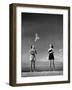 Models Tee Matthews and Bobbie Chambliss Feeding Gulls While Modeling New Bathing Suit Styles-Alfred Eisenstaedt-Framed Photographic Print