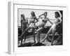 Models Wearing "California" Bathing Suits, with No Shoulder Straps and Minimum Diaper Style Pants-Walter Sanders-Framed Photographic Print