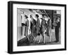 Models Wearing Checked Outfits, Newest Fashion For Sports Wear, at Roosevelt Raceway-Nina Leen-Framed Premium Photographic Print