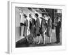 Models Wearing Checked Outfits, Newest Fashion For Sports Wear, at Roosevelt Raceway-Nina Leen-Framed Photographic Print