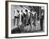 Models Wearing Checked Outfits, Newest Fashion For Sports Wear, at Roosevelt Raceway-Nina Leen-Framed Photographic Print