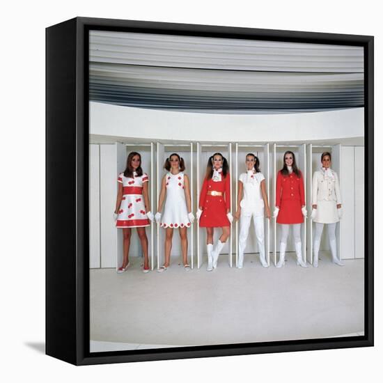 Models Wearing Fashions Designed by Andre Courreges-Bill Ray-Framed Stretched Canvas