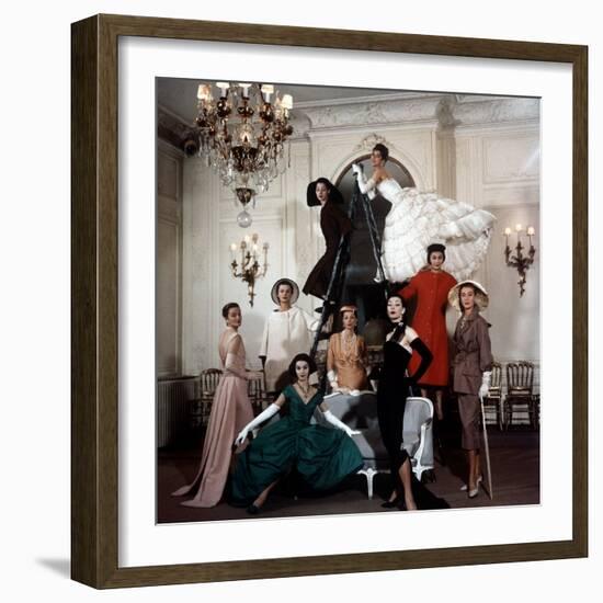 Models Wearing Latest Dress Designs from Christian Dior-Loomis Dean-Framed Premium Photographic Print