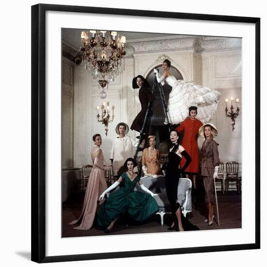 Models Wearing Latest Dress Designs from Christian Dior-Loomis Dean-Framed Photographic Print