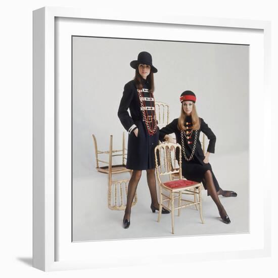 Models Wearing Military Inspired Coats Designed by Jeanne Lanvin-Bill Ray-Framed Photographic Print