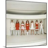 Models Wearing Red and White Ready-To-Wear Fashions Designed by Andre Courreges, 1968-Bill Ray-Mounted Premium Photographic Print