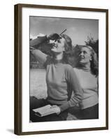 Models Wearing Wool Turtleneck Sweaters Representing the Latest College Fashions-Nina Leen-Framed Photographic Print