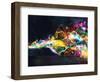 Modern Abstract Motion Banner on Dark-Federico Caputo-Framed Art Print