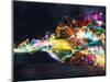 Modern Abstract Motion Banner on Dark-Federico Caputo-Mounted Art Print