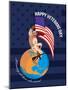 Modern American Veterans Day Greeting Card-patrimonio-Mounted Art Print