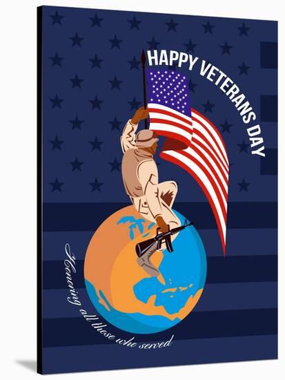 Modern American Veterans Day Greeting Card-patrimonio-Stretched Canvas