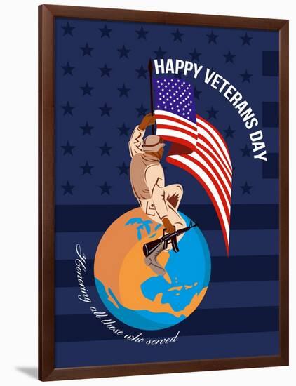 Modern American Veterans Day Greeting Card-patrimonio-Framed Art Print