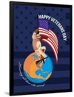 Modern American Veterans Day Greeting Card-patrimonio-Framed Art Print
