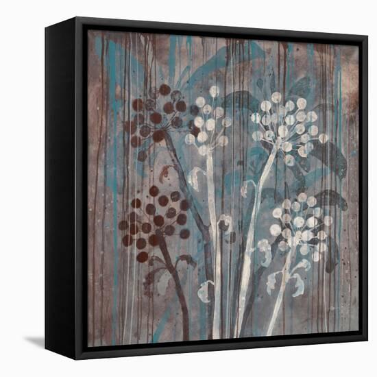 Modern Aqua Floral 1-Filippo Ioco-Framed Stretched Canvas