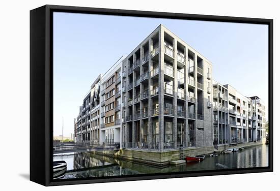 Modern Architecture, Apartments in Sluseholmen, Copenhagen, Denmark, Scandinavia-Axel Schmies-Framed Stretched Canvas