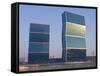 Modern Architecture, Doha, Qatar, Middle East-null-Framed Stretched Canvas