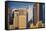 Modern architecture in city, Seattle, Washington, USA-Panoramic Images-Framed Stretched Canvas