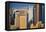Modern architecture in city, Seattle, Washington, USA-Panoramic Images-Framed Stretched Canvas