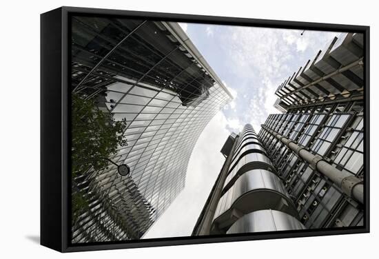 Modern Architecture, Lloyd'S, Lloyds Building, Tower by Architect Richard Rogers, London-Axel Schmies-Framed Stretched Canvas